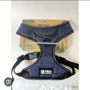 NWT...   TRU-CANINE Black And Gray Breathable Mesh No Pull Dual Dog Harness